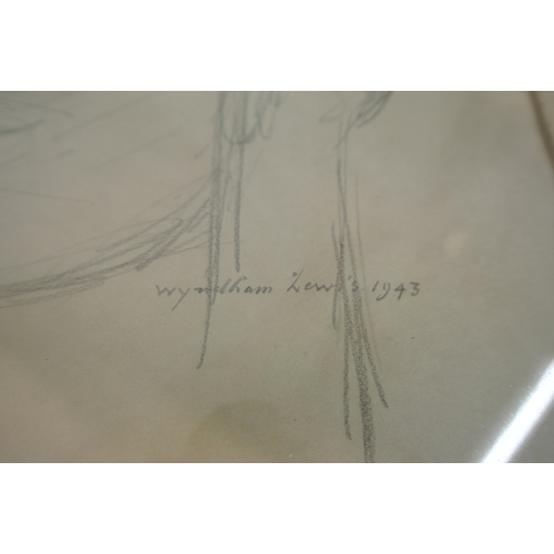 37 - Percy Wyndham Lewis (1882-1957) 'Portrait of Monsignore Lewis' pencil with chalk highlights' signed ... 