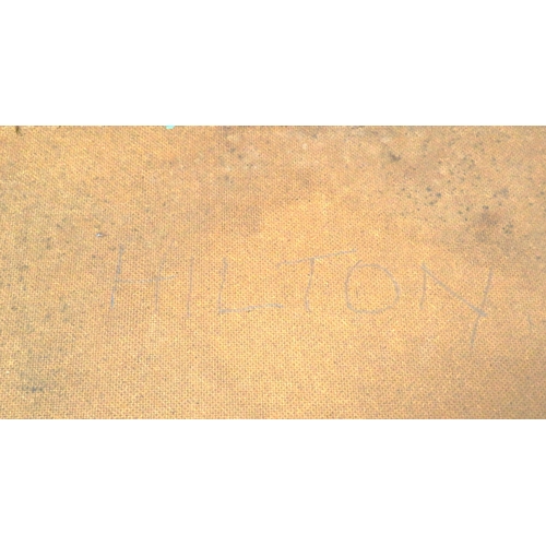 44 - R Hilton 'Abstract' oil on board 41x61cm signed and dated verso