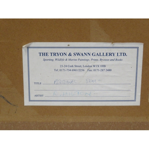 44 - R Hilton 'Abstract' oil on board 41x61cm signed and dated verso