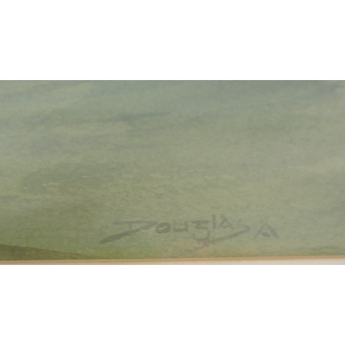 66 - Douglas Alexander 'Landscape with river and house' watercolour, 26x37cm signed lower right