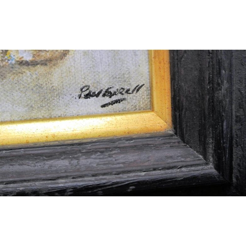 77 - Paul Farrell 'Coastal scene with lobster pots' oil on board 16x12cm signed