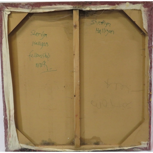 78 - Sherilyn Halligan 'Abstract' oil on board Fellowship work 2000. 122x122cm