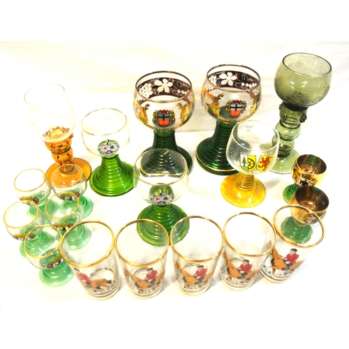 104 - Lot of heraldic glassware, etc,  in box