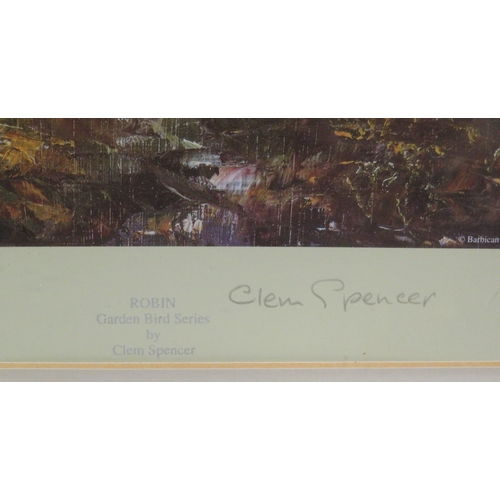 10 - Clem Spencer 'Robin' & 'Blackbird' pair of prints, 30x22cm each