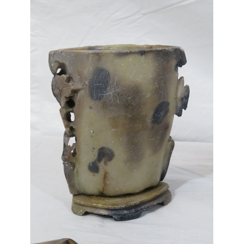 102 - Various items in box - model cannon, vase, etc