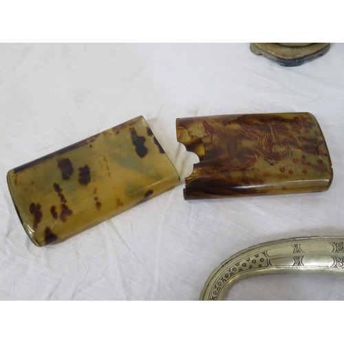 102 - Various items in box - model cannon, vase, etc