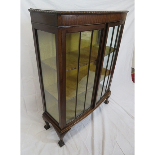 110 - Edwardian design bowfronted display cabinet with rope edge frieze, glazed doors, shelved interior, o... 