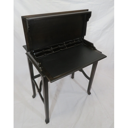 120 - Edward mahogany bachelors desk with metamorphic fold-over top & pull-out slope, on square tapering l... 