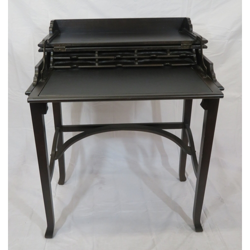 120 - Edward mahogany bachelors desk with metamorphic fold-over top & pull-out slope, on square tapering l... 