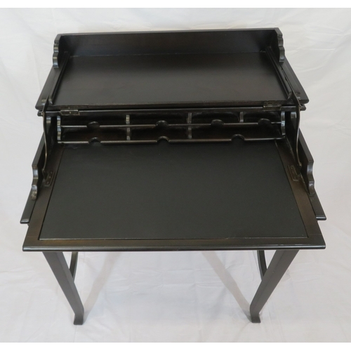 120 - Edward mahogany bachelors desk with metamorphic fold-over top & pull-out slope, on square tapering l... 