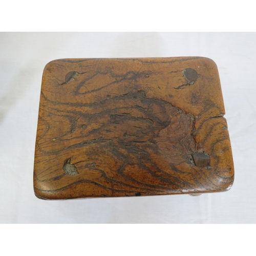 183 - Childs Arts & Crafts chair with wicker seat & a walnut stool