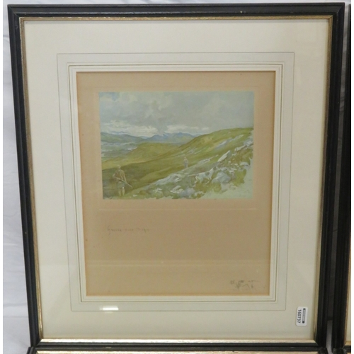 4 - Lionel Edwards 'Mid-day Rest', 'Spying', Purple heather' & 'Grouse over dogs' 4 prints, 13x17cm/ 26x... 