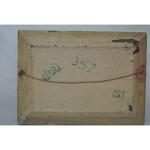 41 - E Lockwood 'Figures looking out to sea' oil on board 28x45cm signed