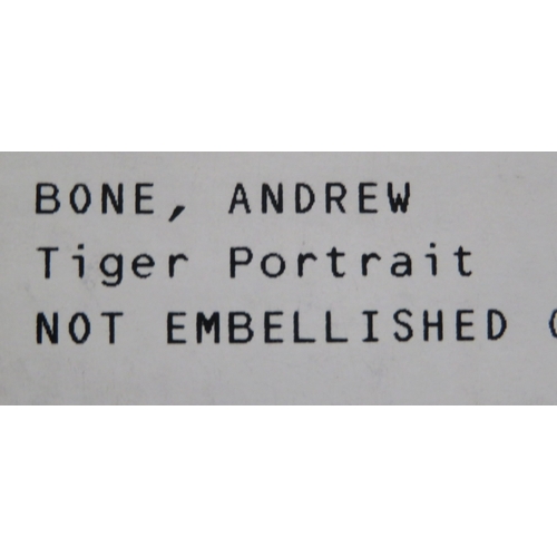 43 - Andrew Bone 'Tiger Portrait' Giclee on Canvas, 57x57cm, Signed