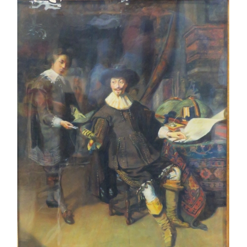 45 - Dutch school 'Gentleman in a studio' pastels and chalks, 60x50cm