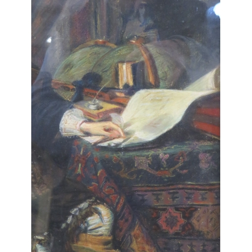 45 - Dutch school 'Gentleman in a studio' pastels and chalks, 60x50cm