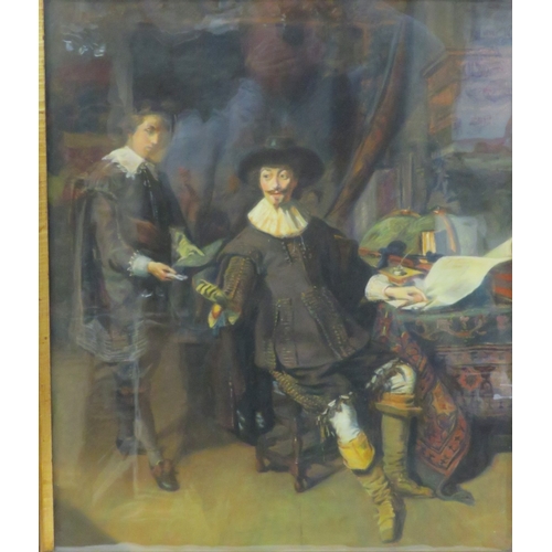 45 - Dutch school 'Gentleman in a studio' pastels and chalks, 60x50cm