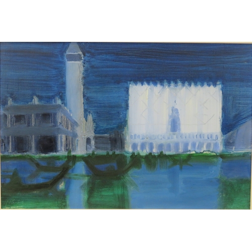 55 - Italian School 'Venetian scene' oil on canvas, 50x75cm, initialled and dated '56