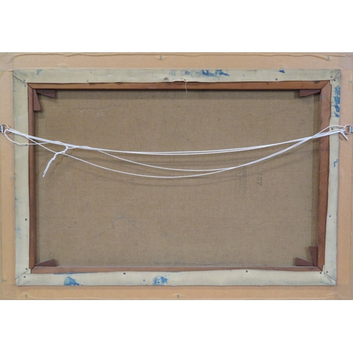 55 - Italian School 'Venetian scene' oil on canvas, 50x75cm, initialled and dated '56