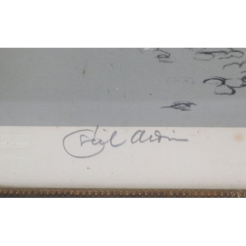 56 - Cecil Alden 'Tudor scene with Lady and dogs' print, 40x32cm, signed