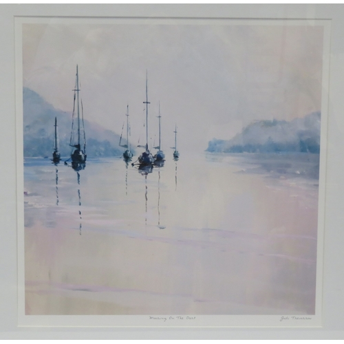 57 - Judi Trevorrow 'Morning on the Dart' pastels, 40x40cm, signed