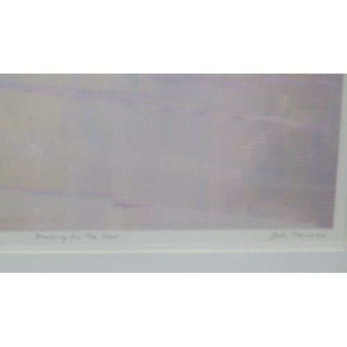 57 - Judi Trevorrow 'Morning on the Dart' pastels, 40x40cm, signed