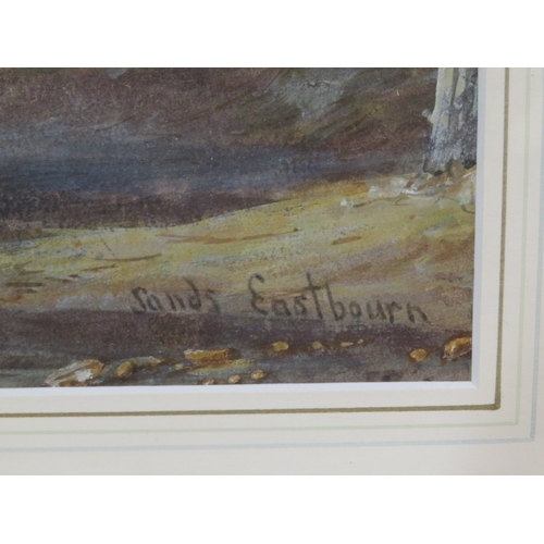 58 - English school 'Sands, Eastbourne' watercolour 21x45, inscribed