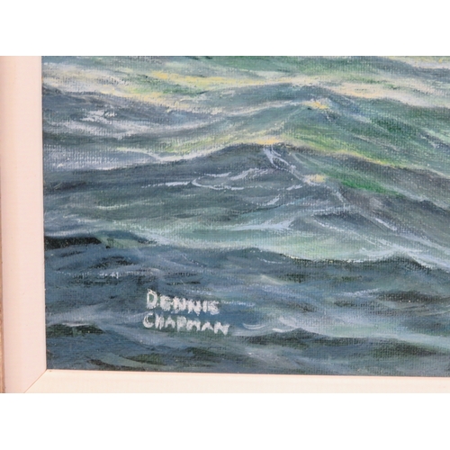 59 - Dennis Chapman 'Gaff rigged boats under sail' oil on board, 45x60cm, signed