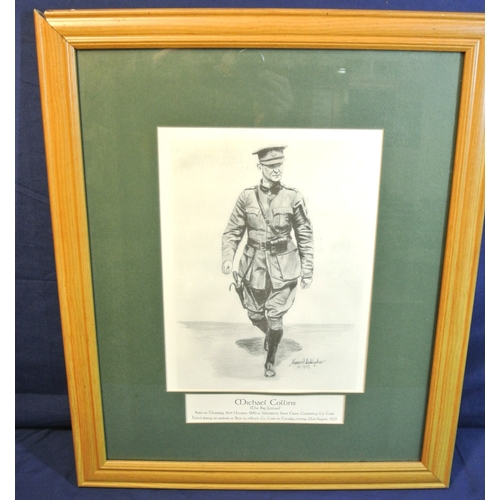 79 - Kieran O'Callaghan 'Michael Collins (The Big Fellow) print 31x23cm signed
