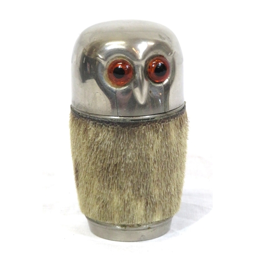 97 - 'Owl' stirrup cup holder with 4 silverplated cups