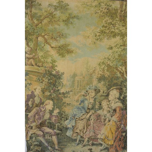 39 - Large Victorian tapestry depicting a garden party 139x177cm