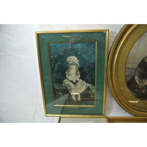 1 - Various pictures, prints, etc in box