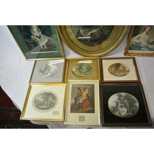 1 - Various pictures, prints, etc in box