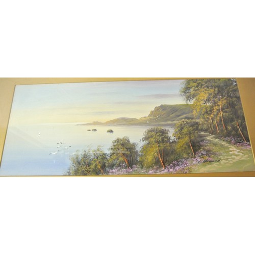 48 - C Howard 'Near Torquay, Devon' watercolour 17x43cm, signed