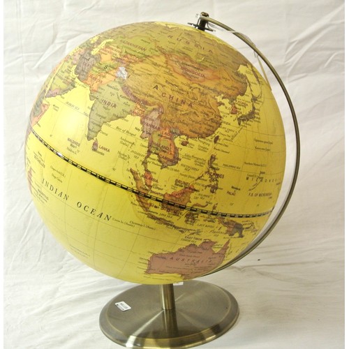 173 - World globe with chrome stand and curved column