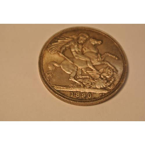 85 - Queen Victoria Jubilee Head Crown coin in box 1890, and 1965, 1977 and 1981 English commemorative co... 