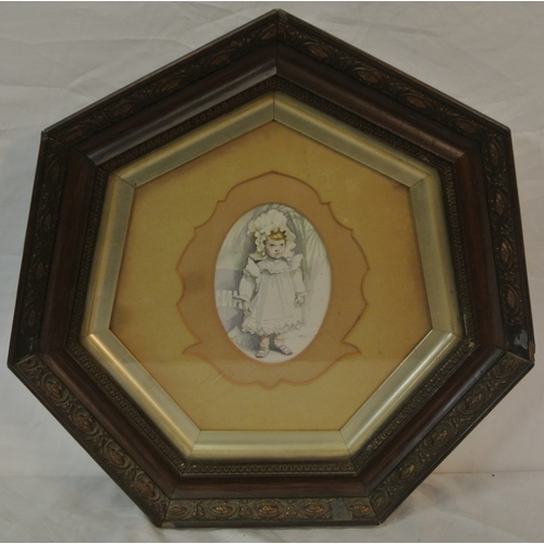 6 - J Carter 'Study of a young girl' oval watercolour 14x9cm signed