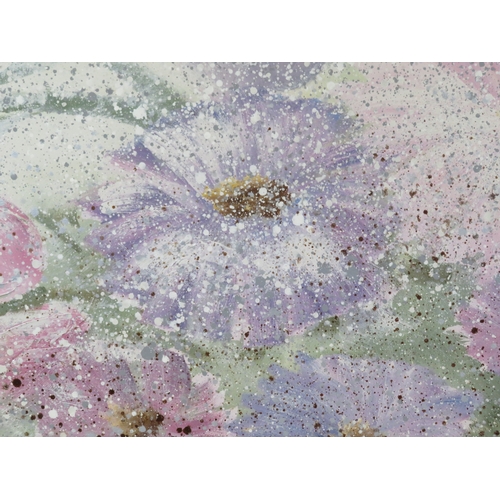 27 - Modern school 'Floral study' oil on canvas, signed indistinctly, 75x99cm