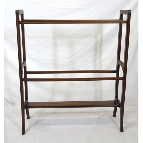 64 - Edwardian inlaid mahogany clothes horse with shaped legs