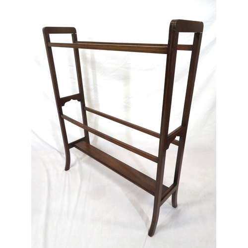 64 - Edwardian inlaid mahogany clothes horse with shaped legs