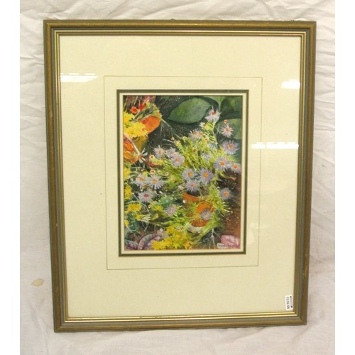 15 - Susan Keys 'Corner of garden' watercolour, 23x17cm signed,