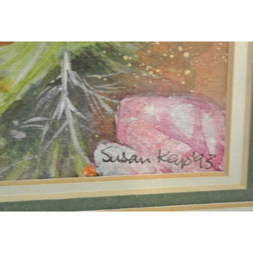 15 - Susan Keys 'Corner of garden' watercolour, 23x17cm signed,