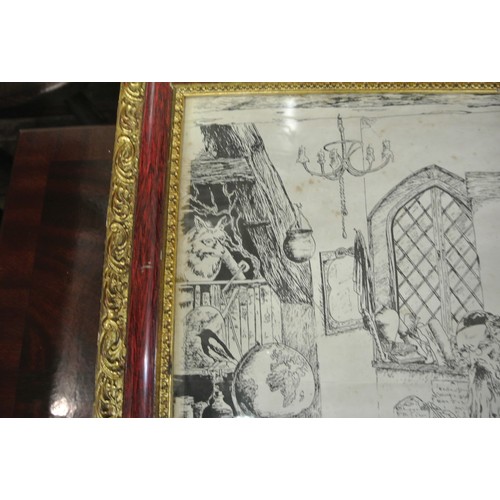 52 - English School 'Harry Potter style scene' print 40x29cm