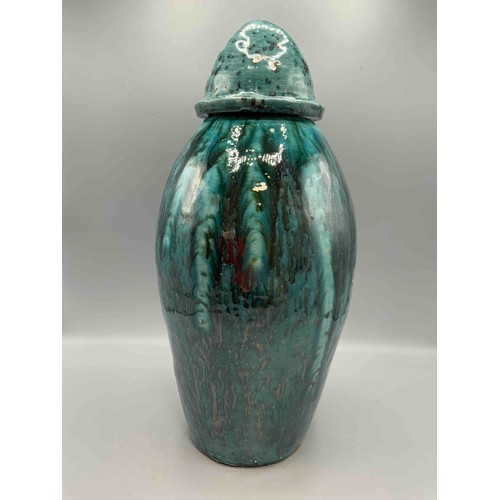8 - Ceramic urn, 38cm x17cm.