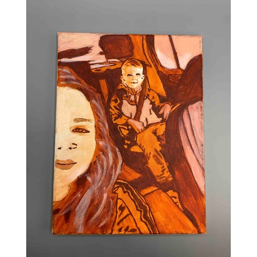 20 - 'Mother and Child', acrylic on canvas, 30cm x 30cm.