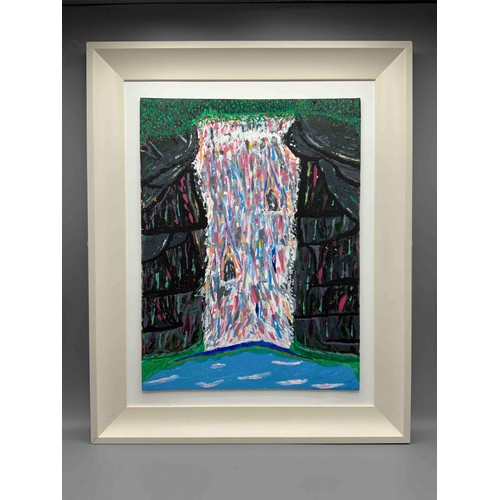 38 - 'Waterfall', acrylic on board, 55cm x 44cm.