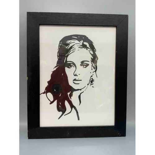 40 - 'Portrait', acrylic on canvas board, 37cm x 29cm.