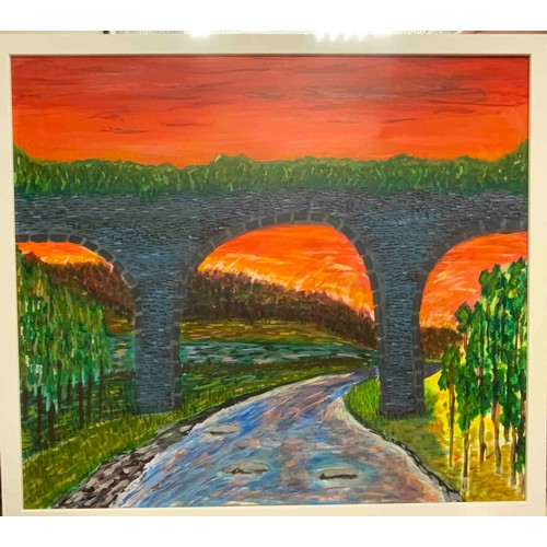 43 - 'Viaduct', acrylic on canvas, 80cm x 71cm