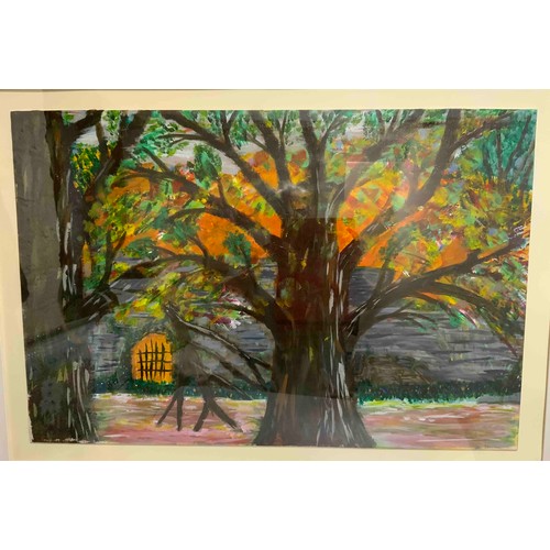 44 - 'Tree', acrylic on canvas board, 92cm x 66cm.