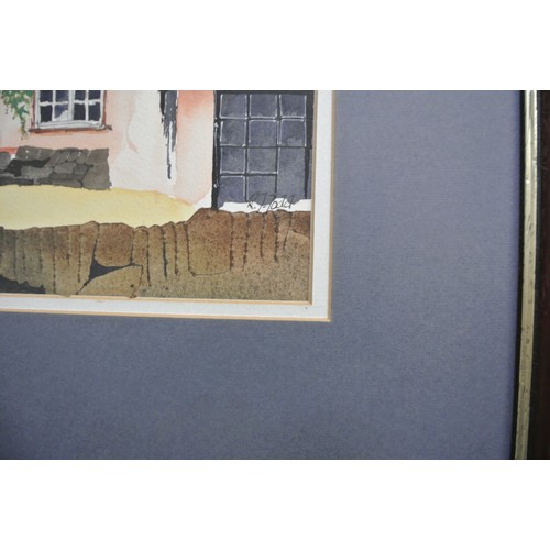 20 - RJ Todd 'Cottages' Pair of watercolours, 26x41cm each, signed